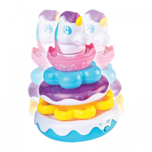 Hap-P-Kid Little Learner Musical Wobbly Unicorn Stacking Rings