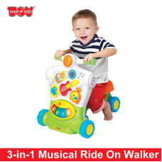 Hap-P-Kid Little Learner 3-in-1 Musical Ride On Walker